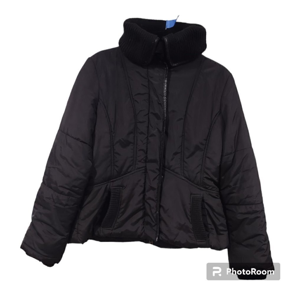 Zara Black Puffer Coat Size Large